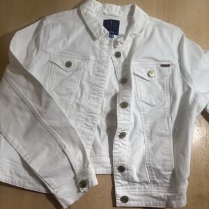 Isaac Mizrahi Live! TRUE DENIM Jean Jacket, Bright White, Size 14